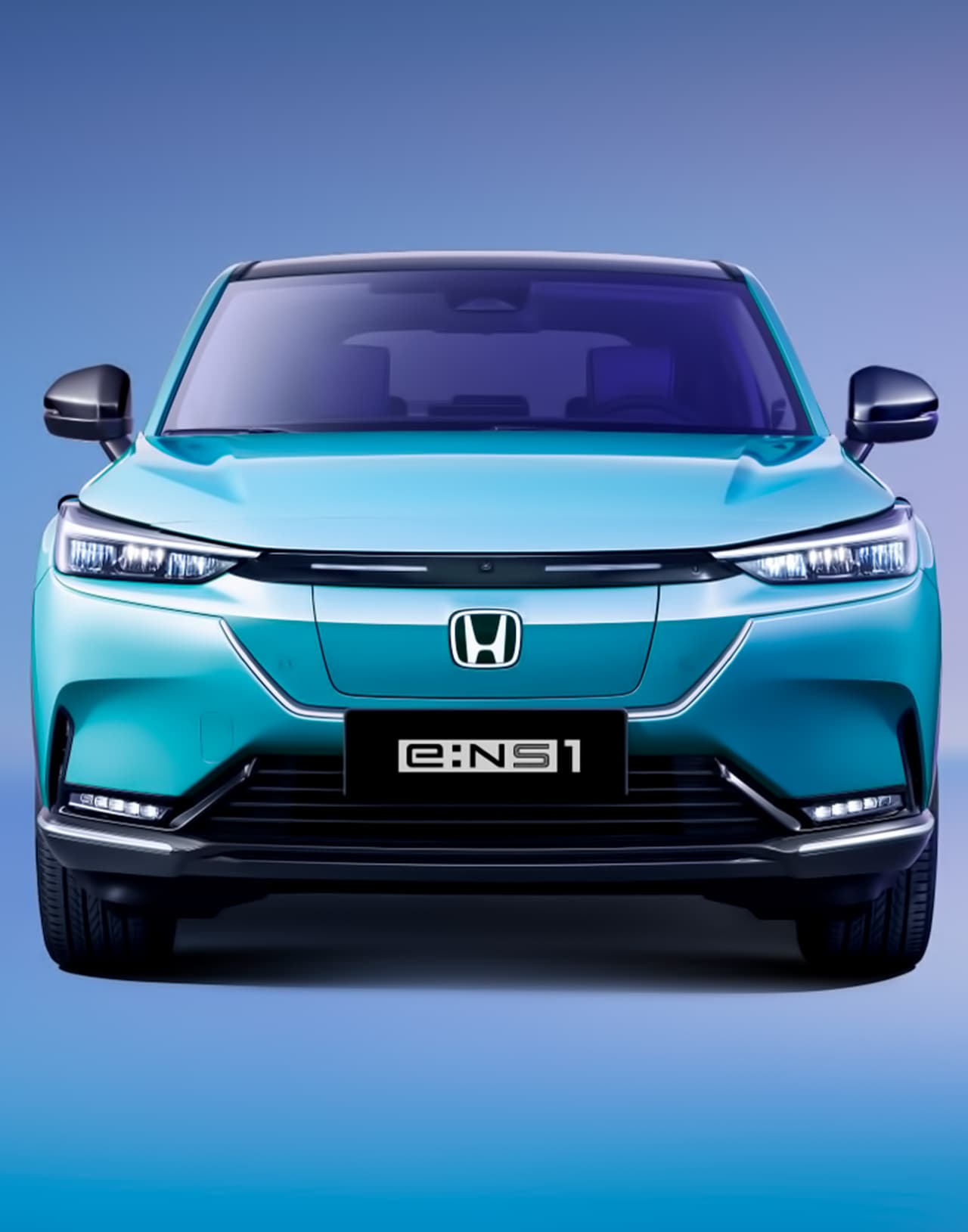 Передний вид Honda e:Ns1 демонстрирующий современный дизайн