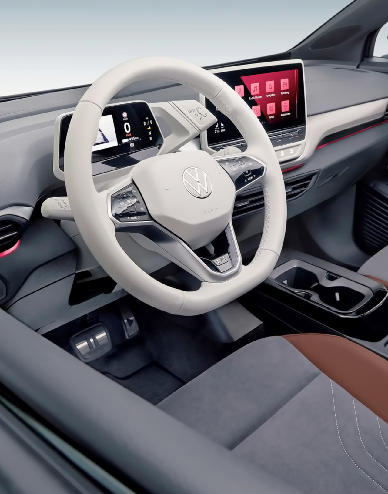 Вид на панель приборов Volkswagen ID.4 Pure+, демонстрирующий современный интерфейс