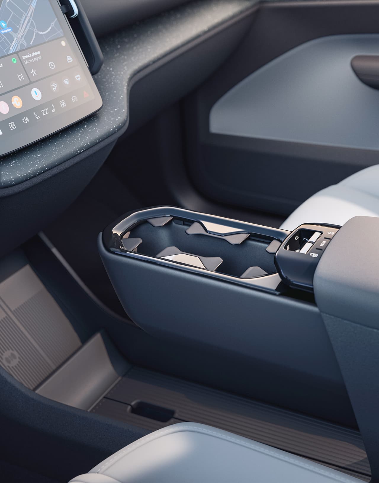 VOLVO EX30 2WD Long Range Ultra Edition - подстаканник в современном интерьере электромобиля в Молдове
