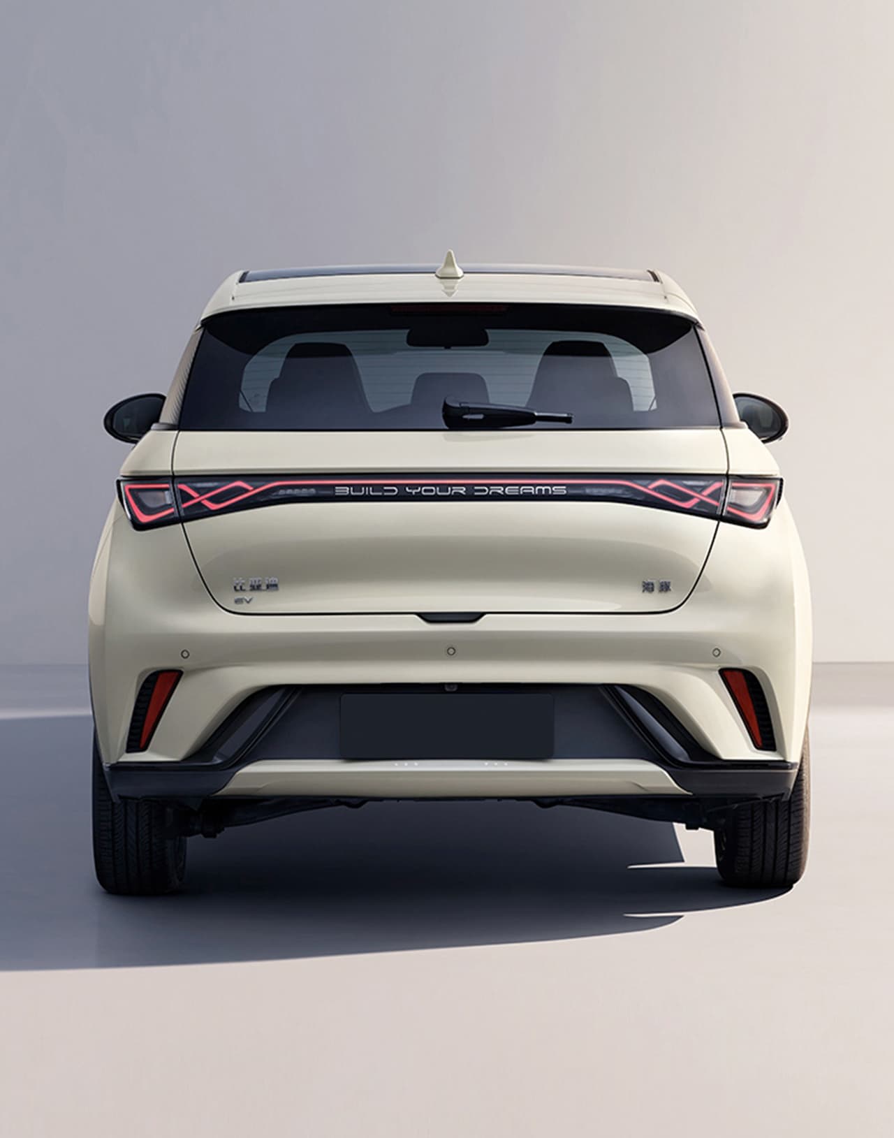 BYD Dolphin - вид сзади компактного электромобиля в Молдове